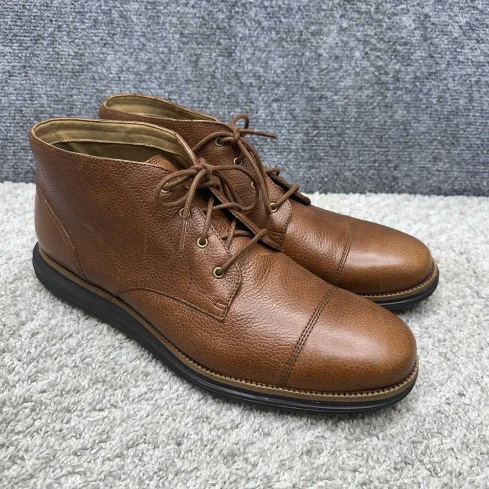 Cole Haan Grand.0s C23429 Chukka Boots Cap Toe shoes Brown Men's 12M